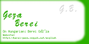 geza berei business card
